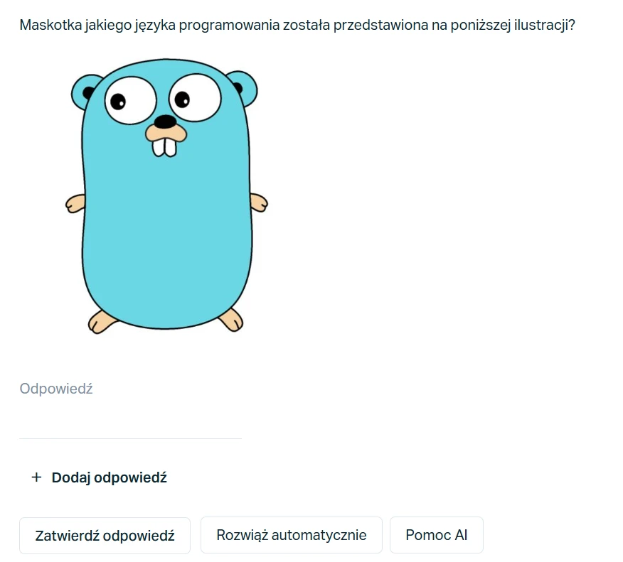Przykład podpowiedzi AI w języku polskim